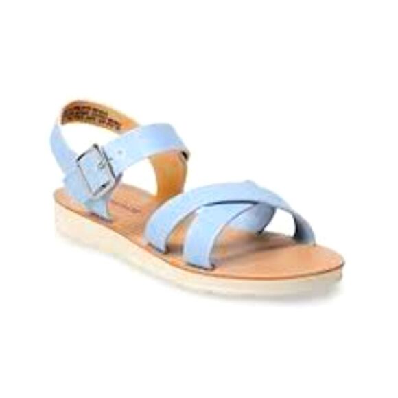 Light Blue Strappy Girls Sandals - Picture 1 of 3